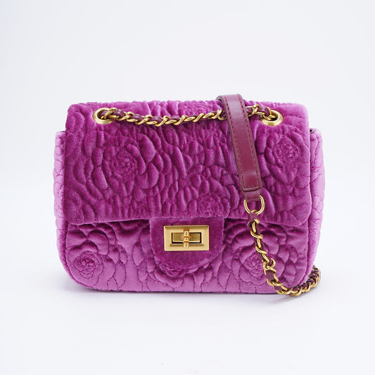 [TLB-2000] Purple/Black Velvet Shoulder Bag/Crossbody bag$9.99