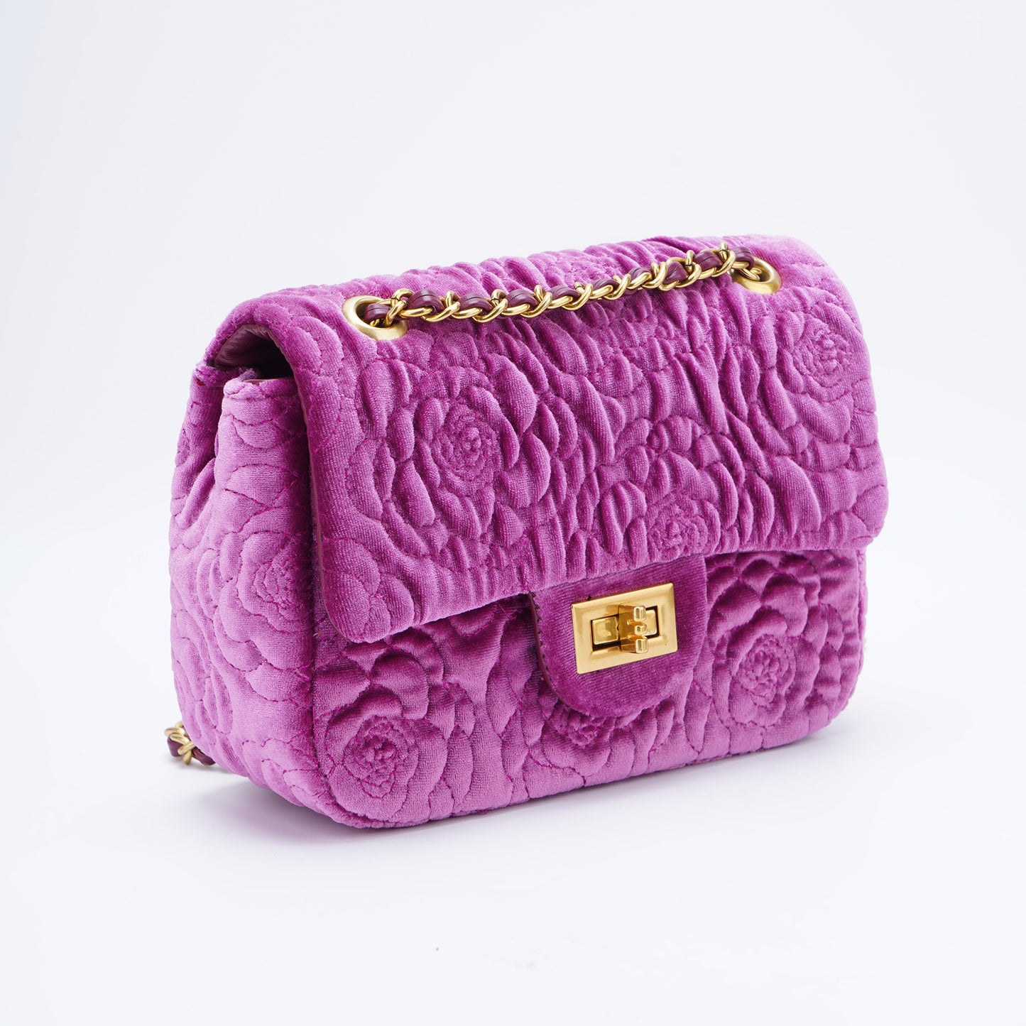 [TLB-2000] Purple/Black Velvet Shoulder Bag/Crossbody bag$9.99